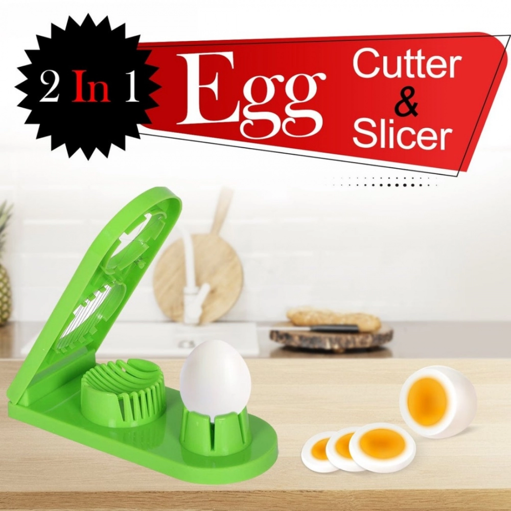 Generic Pack Of_2_2 In 1 Boiled Egg and Mushroom Slicer Cutter Chopper Plastic With Stainless Steel Wired (Color:Assorted) - Image 5