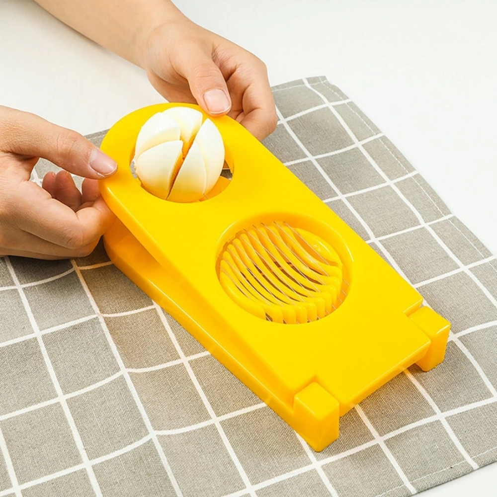Generic Pack Of_2_2 In 1 Boiled Egg and Mushroom Slicer Cutter Chopper Plastic With Stainless Steel Wired (Color:Assorted) - Image 2