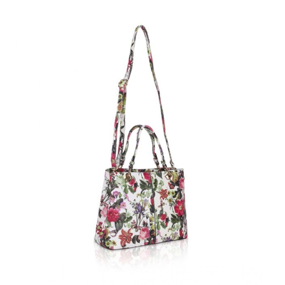 Generic Women's Faux Leather Printed Handheld Bag (White Pink) - Image 5