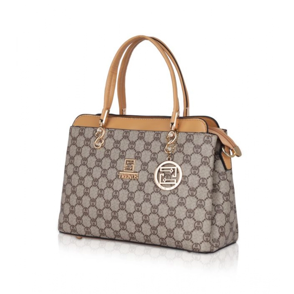 Generic Women's Faux Leather Printed Handbag (Camel) - Image 3