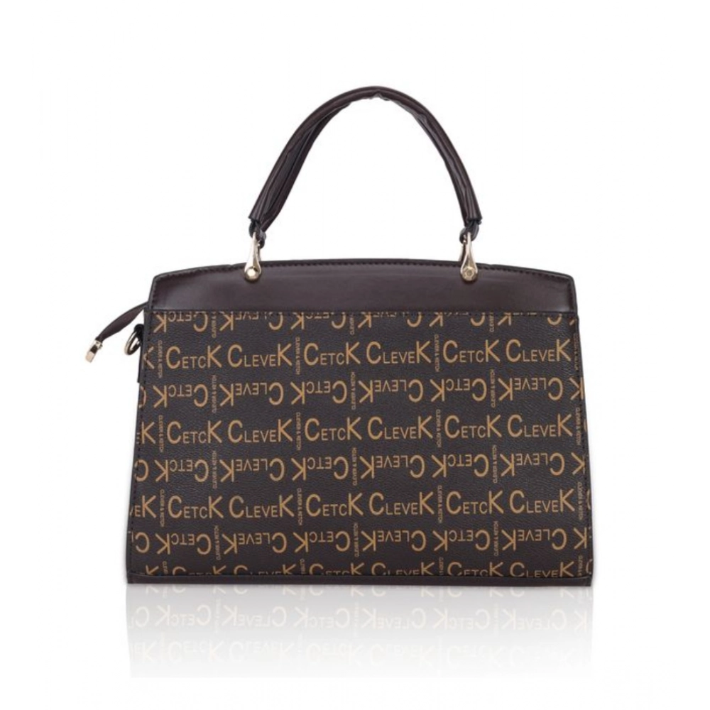 Generic Women's Faux Leather Printed Handbag (Coffee) - Image 5