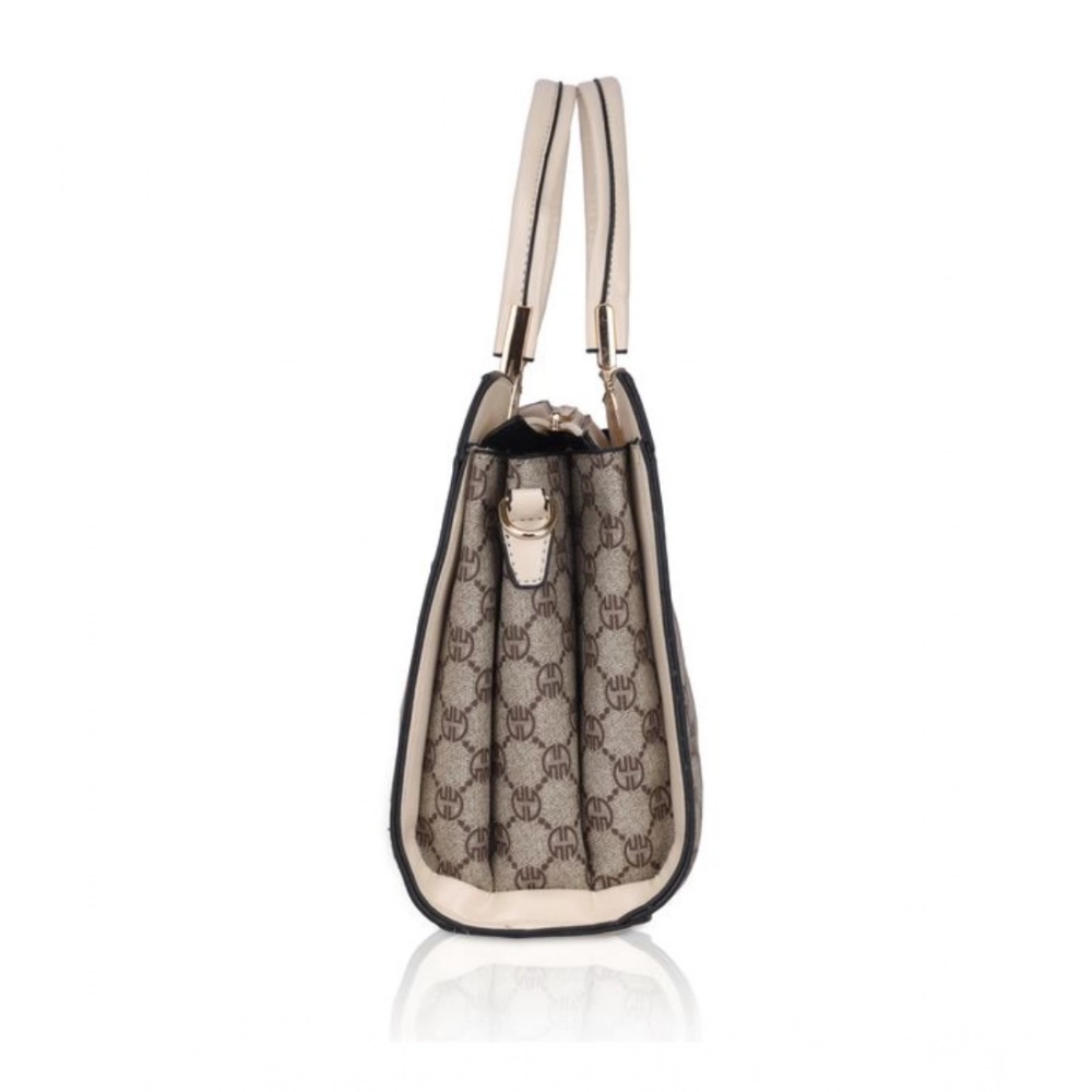 Generic Women's Faux Leather Printed Handbag (Beige) - Image 3