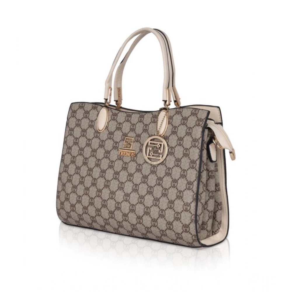Generic Women's Faux Leather Printed Handbag (Beige) - Image 2