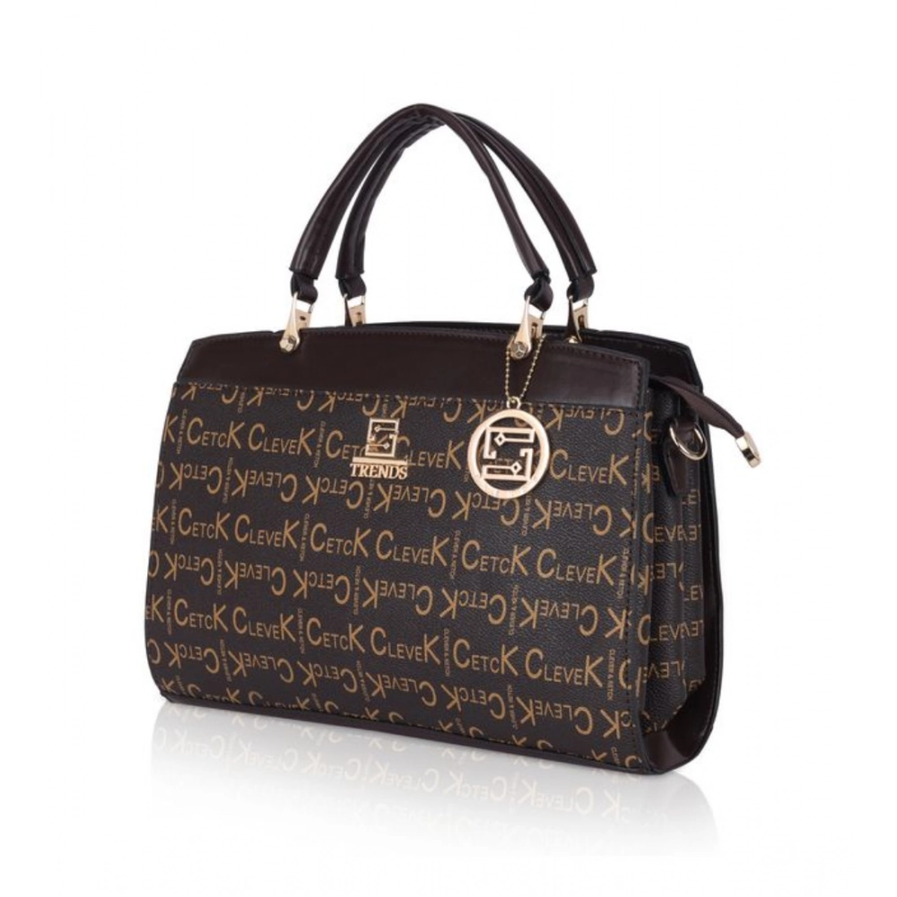 Generic Women's Faux Leather Printed Handbag (Coffee) - Image 3