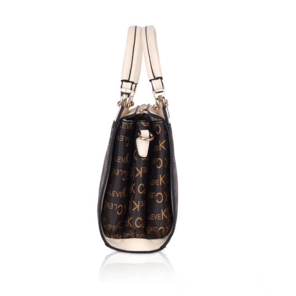 Generic Women's Faux Leather Printed Handbag (Beige) - Image 5