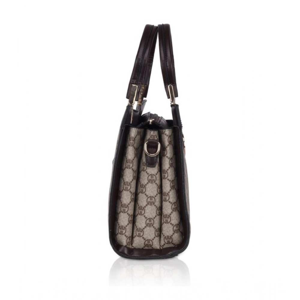 Generic Women's Faux Leather Printed Handbag (Coffee) - Image 2