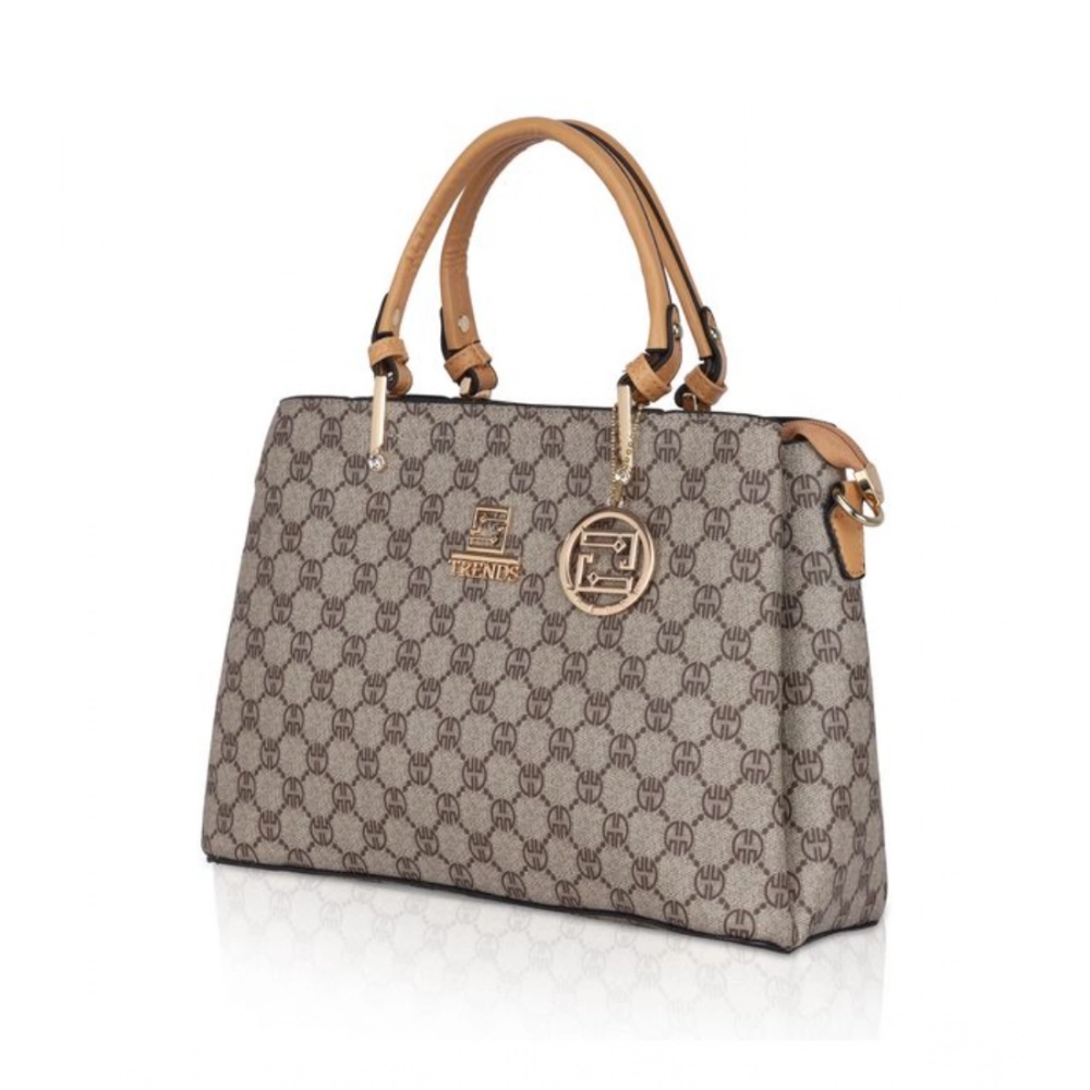 Generic Women's Faux Leather Printed Handbag (Camel) - Image 2
