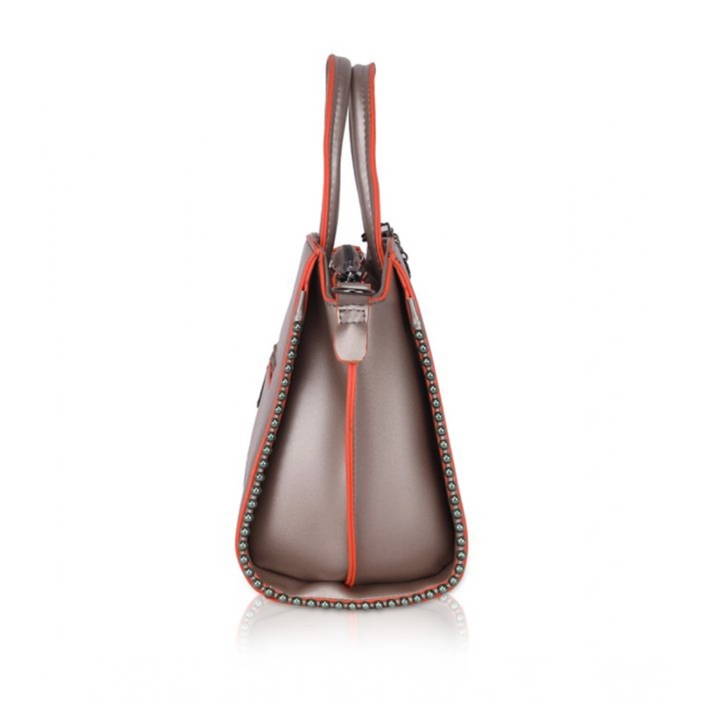 Generic Women's Faux Leather Metal Beads Handbag (Bronze) - Image 3