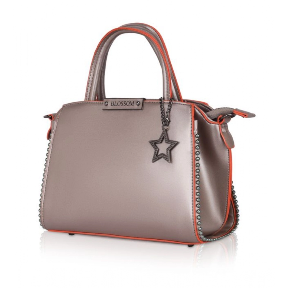 Generic Women's Faux Leather Metal Beads Handbag (Bronze) - Image 2