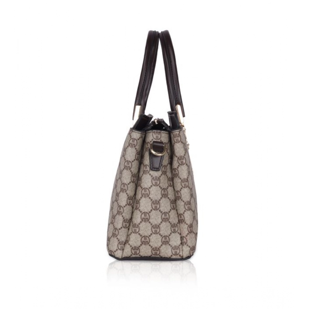 Generic Women's Faux Leather Printed Handbag (Coffee) - Image 3