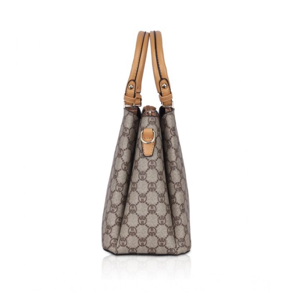 Generic Women's Faux Leather Printed Handbag (Camel) - Image 3