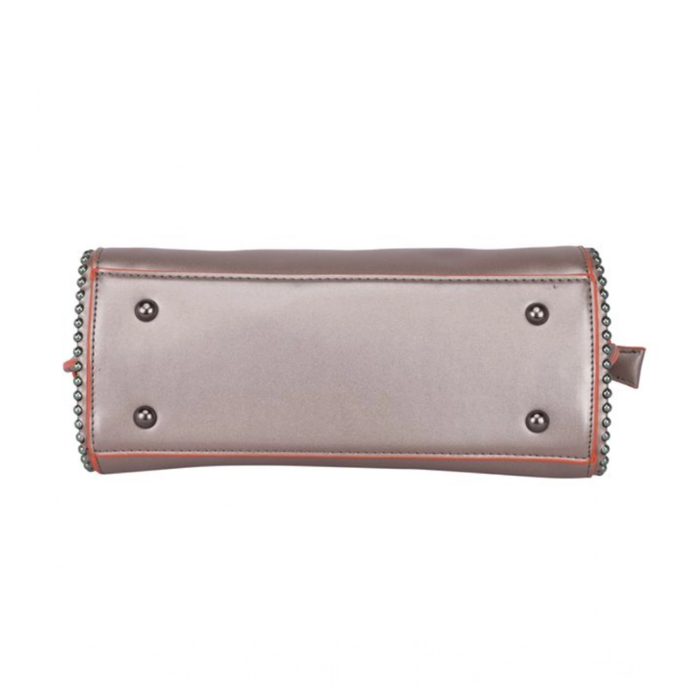 Generic Women's Faux Leather Metal Beads Handbag (Bronze) - Image 5