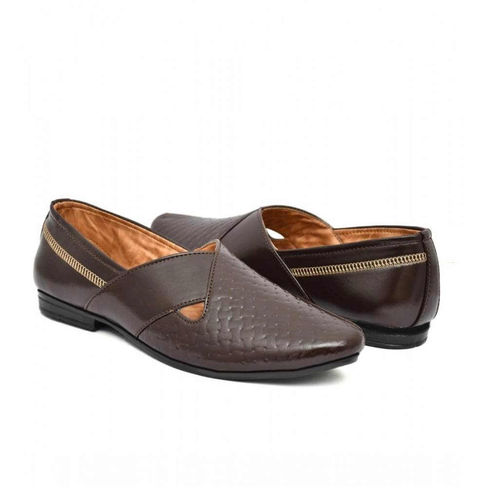 Generic Men's Faux Leather Formal Shoes (Brown) - Image 3