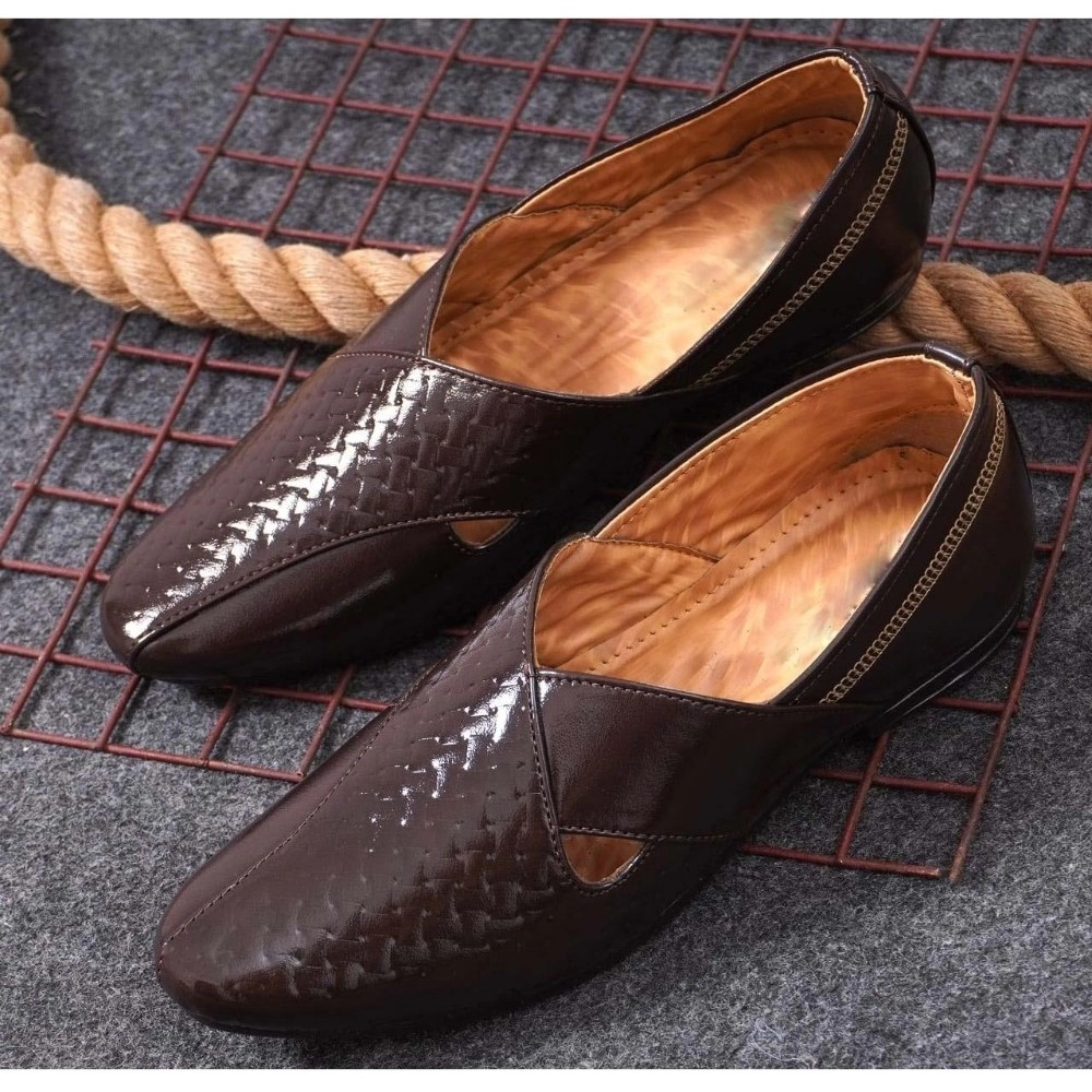 Generic Men's Faux Leather Formal Shoes (Brown) - Image 2
