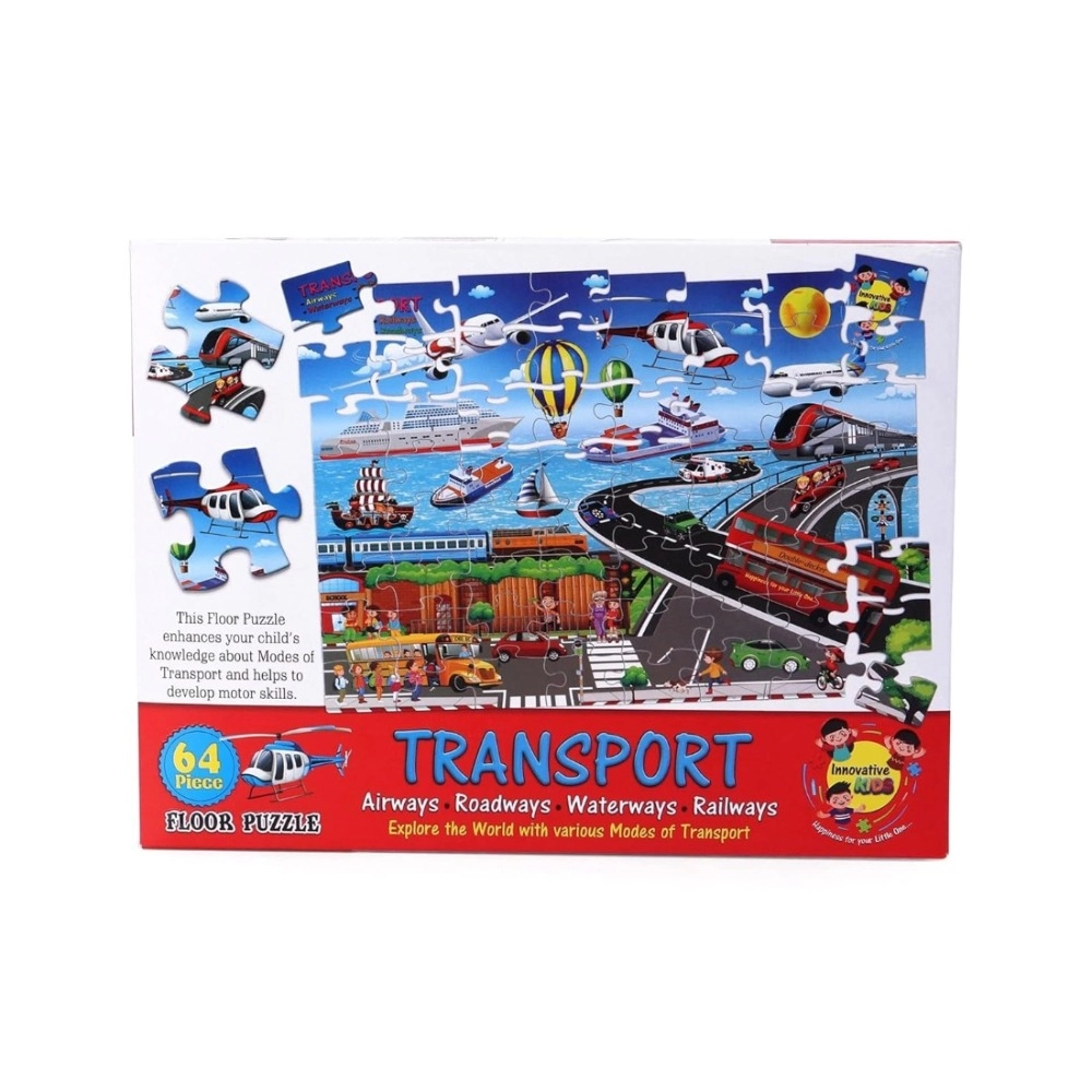 64_Pcs Set Transport Puzzle | Cardboard | Educational Toys | 4+ Years - Image 3