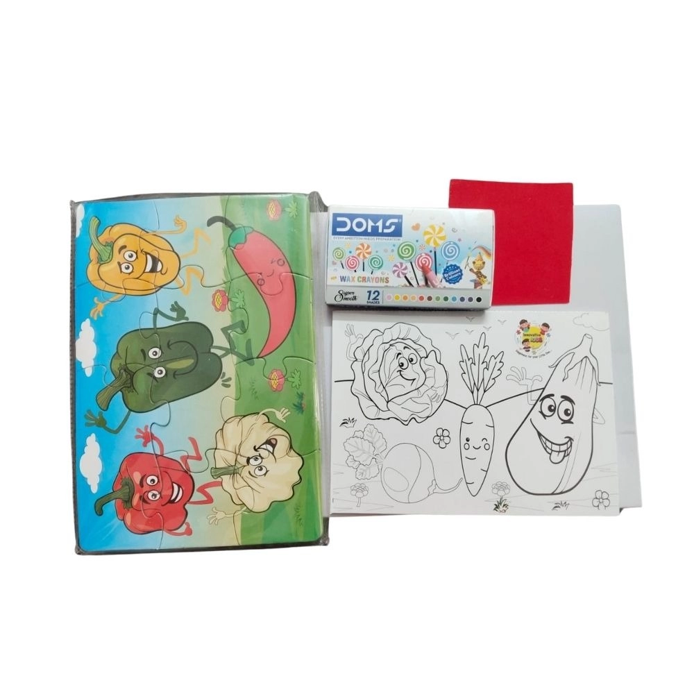 2 In 1 Puzzle & Colors Vegetable | Cardboard | Educational Toys| 3+ Years - Image 3