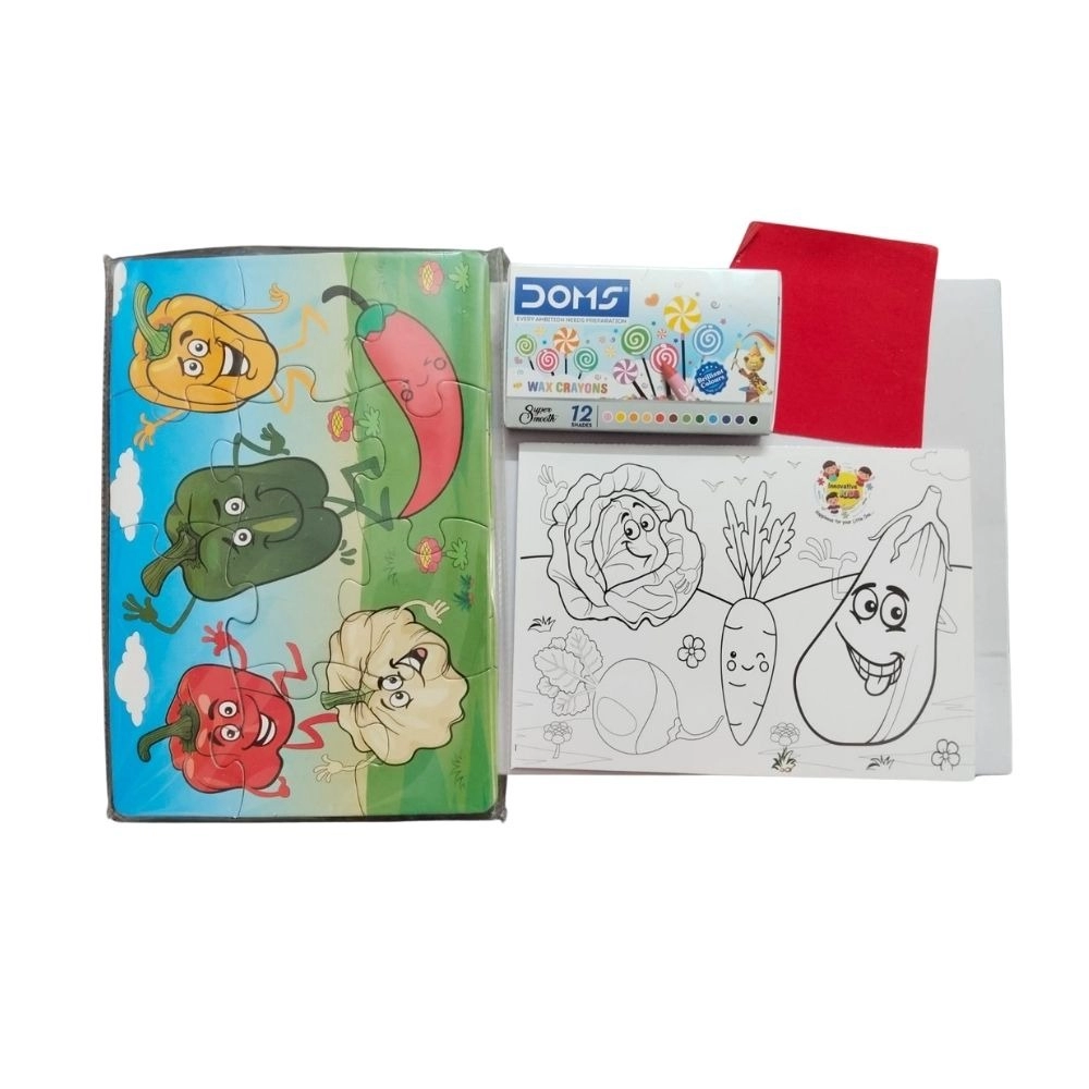 2 In 1 Puzzle & Colors Vegetable | Cardboard | Educational Toys| 3+ Years - Image 4