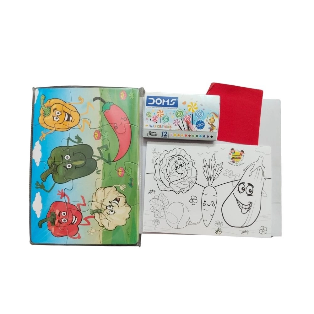 2 In 1 Puzzle & Colors Vegetable | Cardboard | Educational Toys| 3+ Years - Image 5