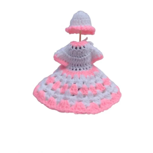Generic Laddu Gopal Tharad Dress Size: 0 To 6 (White-Baby Pink)