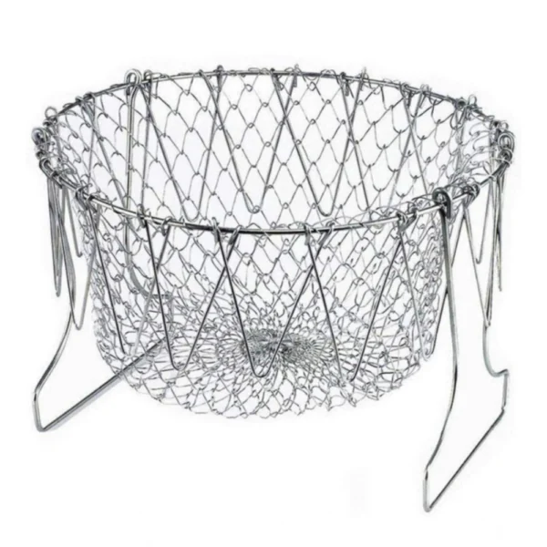 Generic Foldable Chef Basket – Multi-Function Strainer And Steamer (Color: Assorted )