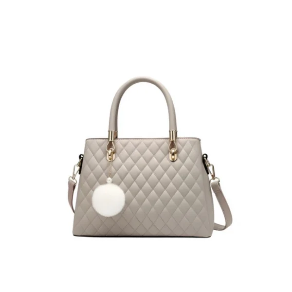 Generic Women's PU Leather Solid Shoulder Zipper Handbag (Grey)