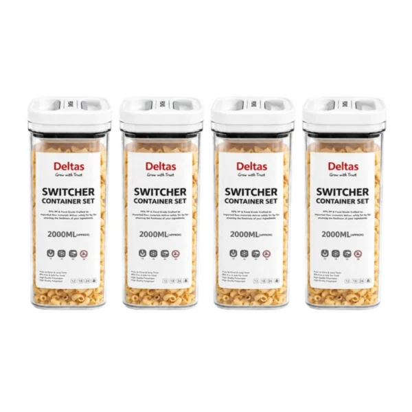 Generic Pack of 4 Switchers Airtight Storage Container Set 2000 ML (White)
